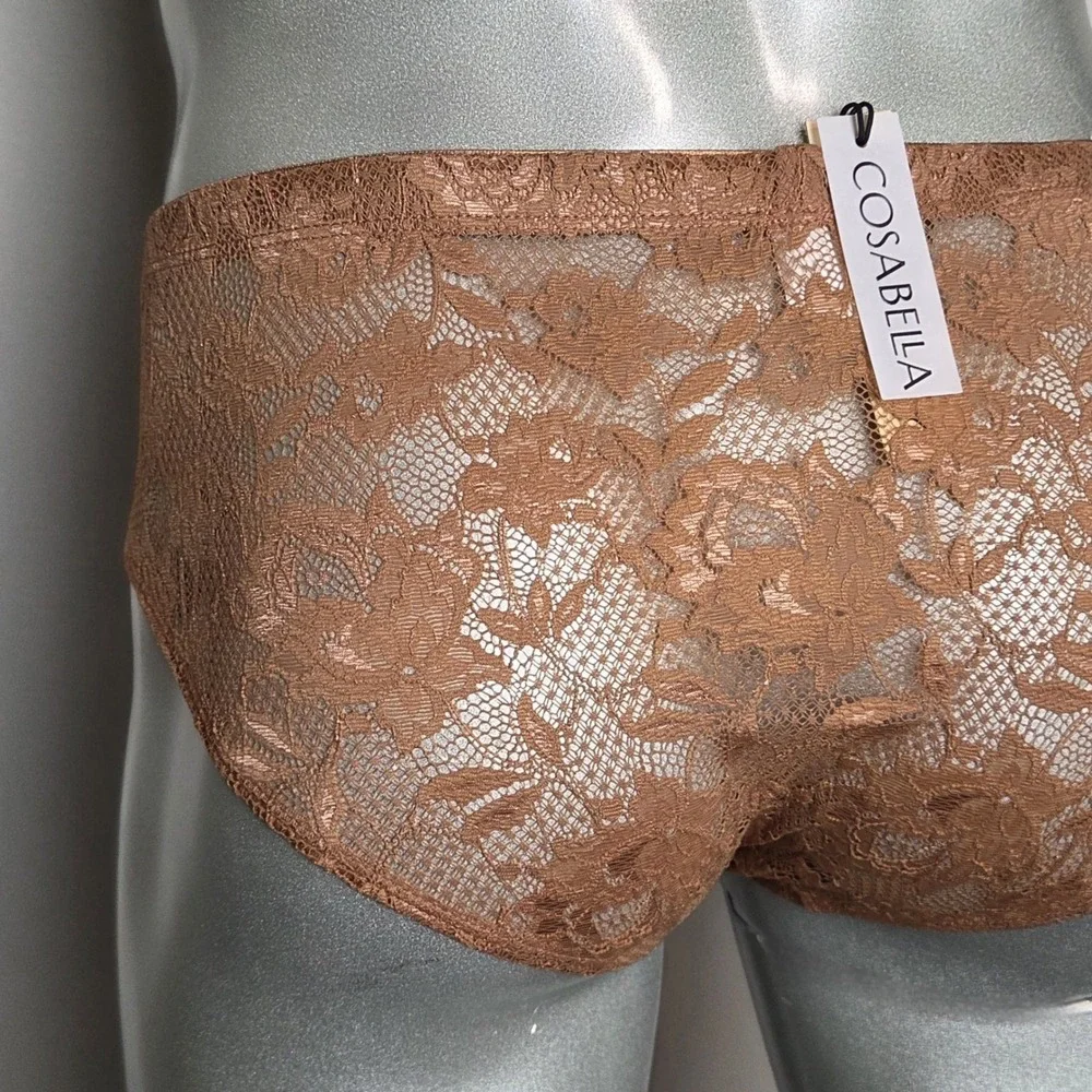 Cosabella Never Say Never Men's‎ Lace Brief Brown Luxury Stretch Lace Underwear